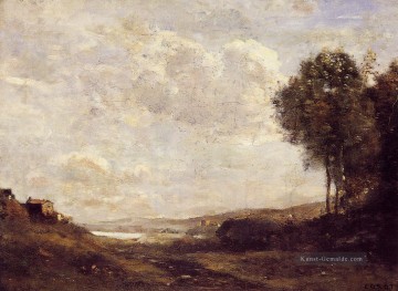  plein - Landschaft durch den See plein air Romantik Jean Baptiste Camille Corot